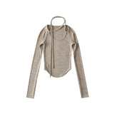 Women T-Shirt round Neck Streamer Long Sleeve T-shirt Women's Autumn Top