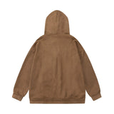 Men Hoodie Five-Pointed Star Spray Painting Printed Hoodie Loose Zip Coat