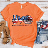 Women's Independence Day T Shirt round Neck Short Sleeve T-shirt Women's Top