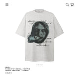 American vintage street T-shirt pure cotton retro men's and women's summer loose