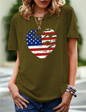Women's Independence Day T Shirt Pattern Printed Short-Sleeved T-shirt