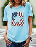 Women's Independence Day T Shirt Pattern Printed Short-Sleeved T-shirt