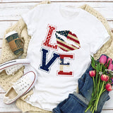 Women Independence Day T Shirt Short Sleeve T-shirt Loose Print