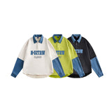 Unisex Jacket Fall Filler False Two-Piece Sweaters Women's Clothing