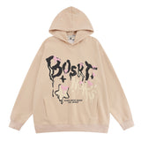 Men Hoodie Letter Graffiti Foaming Printed Hoodie