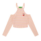 Women Sweater Short Sweater Women Casual Contrast Color Embroidered Long Sleeve