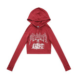 Women Long Sleeve T-Shirt Hooded Long Sleeve T-shirt Women's Spring and Autumn High Street Pullover