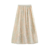 Women Skirt Tulle Skirt Midi Skirt Summer Graceful Skirt Skirt