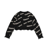 Women Sweater Knitted Cardigan Women's Spring and Autumn Distressed Frayed Sweater