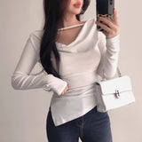 Women's Long Sleeve Shirt Long Sleeve Split Bottoming Shirt