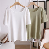 Women's T-Shirt-Color Short-Sleeved T-shirt Women's Ins Top All-Matching T-shirt Spring and Summer