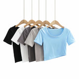 Women T-shirt Summer round Neck Short Sleeves T-shirt Top