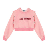 Women Hoodie Cropped Hoodie Girls Spring and Autumn Print Leisure