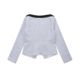 Women Long Sleeve Shirt Women's Fall Color-Blocking Slim Fit