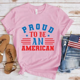 Women's Independence Day T Shirt Printed Pattern round Neck Short Sleeve T-shirt Women's Top