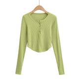 Women T-Shirt Long Sleeve Bottoming Shirt Women's Short T-shirt