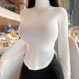 Women Long Sleeve Shirt Skinny Slimming Bottoming Shirt Autumn and Winter Long Sleeve