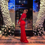 Women Desses Long Sleeve Narrow Dress Formal Dress Red Carpet Dress