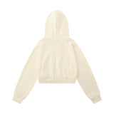Women Hoodie Letter Cropped Hoodie Loose Long Sleeve Cardigan Jacket