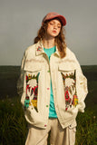 Unisex Jacket Autumn Twill Floral Coat Women's Clothing