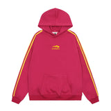 Men Hoodie Embroidered Sports Sweater Men's Autumn and Winter Pullover Sleeves with Stripes Loose Multicolor Hooded
