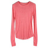 Women Long Sleeve Shirt Crew Neck