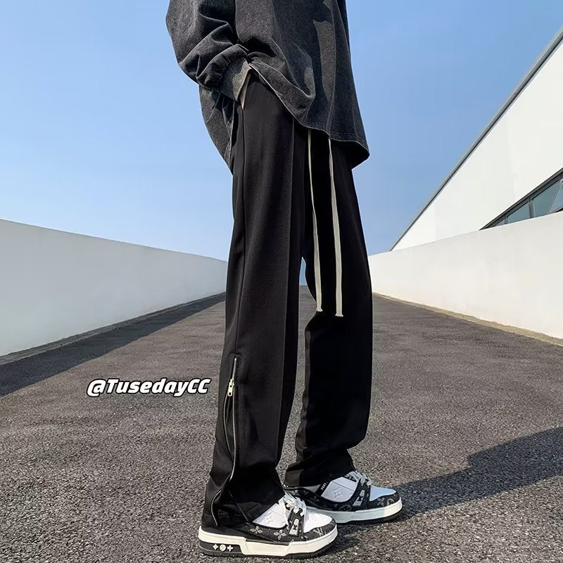 Men Sweatpants Casual Pants Men's Summer High Street Loose Straight Pants
