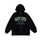 Unisex Jacket Autumn Letter Embroidered Sweater Jacket Women's Clothing