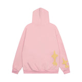 Men Fleece Lined Hoodie Foam Star Letters Hooded Sweater Boys Autumn and Winter Zipper Coat