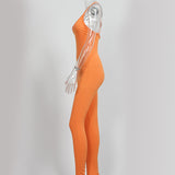 Women Jumpsuit Solid Color Casual Sling Jumpsuit