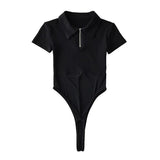 Women T-Shirt Spring/Summer Lapel Mesh Stitching Fashion Tight