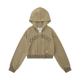 Women Hoodie Cropped Hoodie Girls Spring and Autumn Loose Cardigan Coat