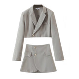 Women Skirt Ins Fashion Casual Suit Women's High Waist Pocket Skirt
