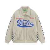 Men Cotton Padded Jacket Coat Racing Suit Cotton-Padded Coat Men's Fall Winter Coat Towel Embroidery Letters