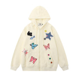 Men Hoodie Paste Cloth Embroidery Butterfly XINGX Hooded Cardigan Sweater