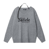 Women Sweater Embroidered Knitwear Women's Loose Casual Long Sleeves Sweater
