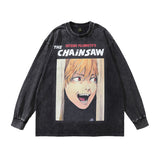 Men Long Sleeve Shirt Distressed Bottoming Long Sleeve T-shirt Men and Women Vintage