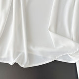 Women T-Shirt Autumn Korean Style Elegant Versatile Solid Color Top Shirt