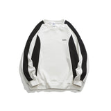 Unisex Hoodie Retro University Style Patchwork round Neck Sweater for Men and Women