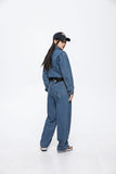 Unisex Pants Autumn Retro Denim Jumpsuit