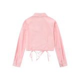 Women Long Sleeve Shirt Girls' Spring and Autumn Solid Color Casual Long Sleeves Button Shirt