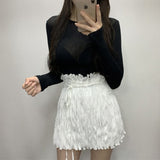 Women Long Sleeve Shirt round-Neck Comfortable Tight Bottoming Shirt for Women