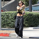 Women Pants Blue Loose Sports and Leisure Woven Wide-Leg Pants for Women Summer