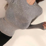 Women's Long Sleeve Shirt round Neck Top