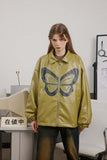 Unisex Jacket Fall Batwing Sleeve Coat Leather Women's Clothing