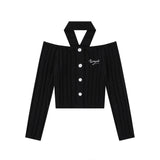 Women Sweater Cropped Knitted Cardigan Women's Long Sleeve Top