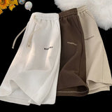 Men Sweatpants Waffle Shorts Men's Summer Retro Loose Casual