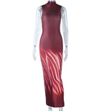 Women Dresses Dress Sleeveless Printed Skirt Pullover Skirt for Women