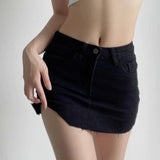 Women Skirt Denim Skirt Women's High Waist Denim Skirted Leggings