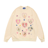 Men Hoodie Printed Crew Neck Sweatshirt Boys Spring and Autumn Long Sleeve Casual Loose